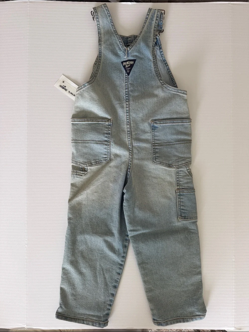 OshKosh B'gosh Light Blue Denim Kids Overalls size 5T NWT
